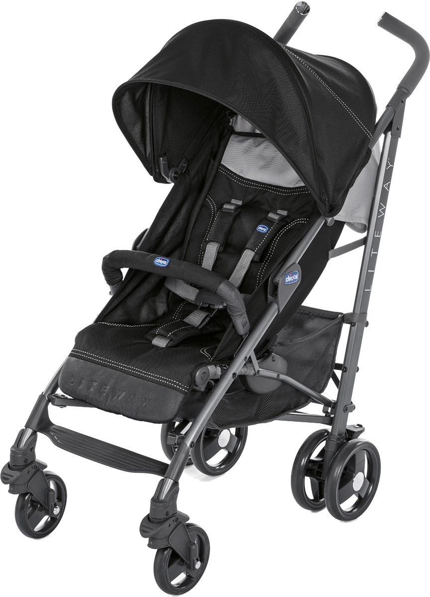 фото Коляска прогулочная Chicco Lite Way3 Top Jet Black, с бампером