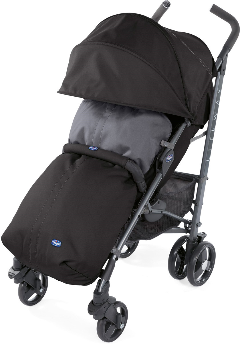 фото Коляска прогулочная Chicco Lite Way3 Top Jet Black, с бампером