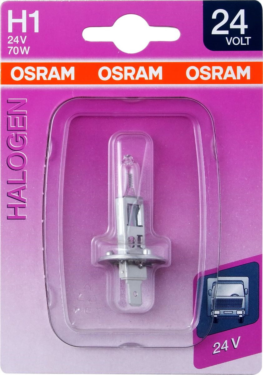 Лампа автомобильная Osram H1 (70) P14.5s 24V, 6415501B