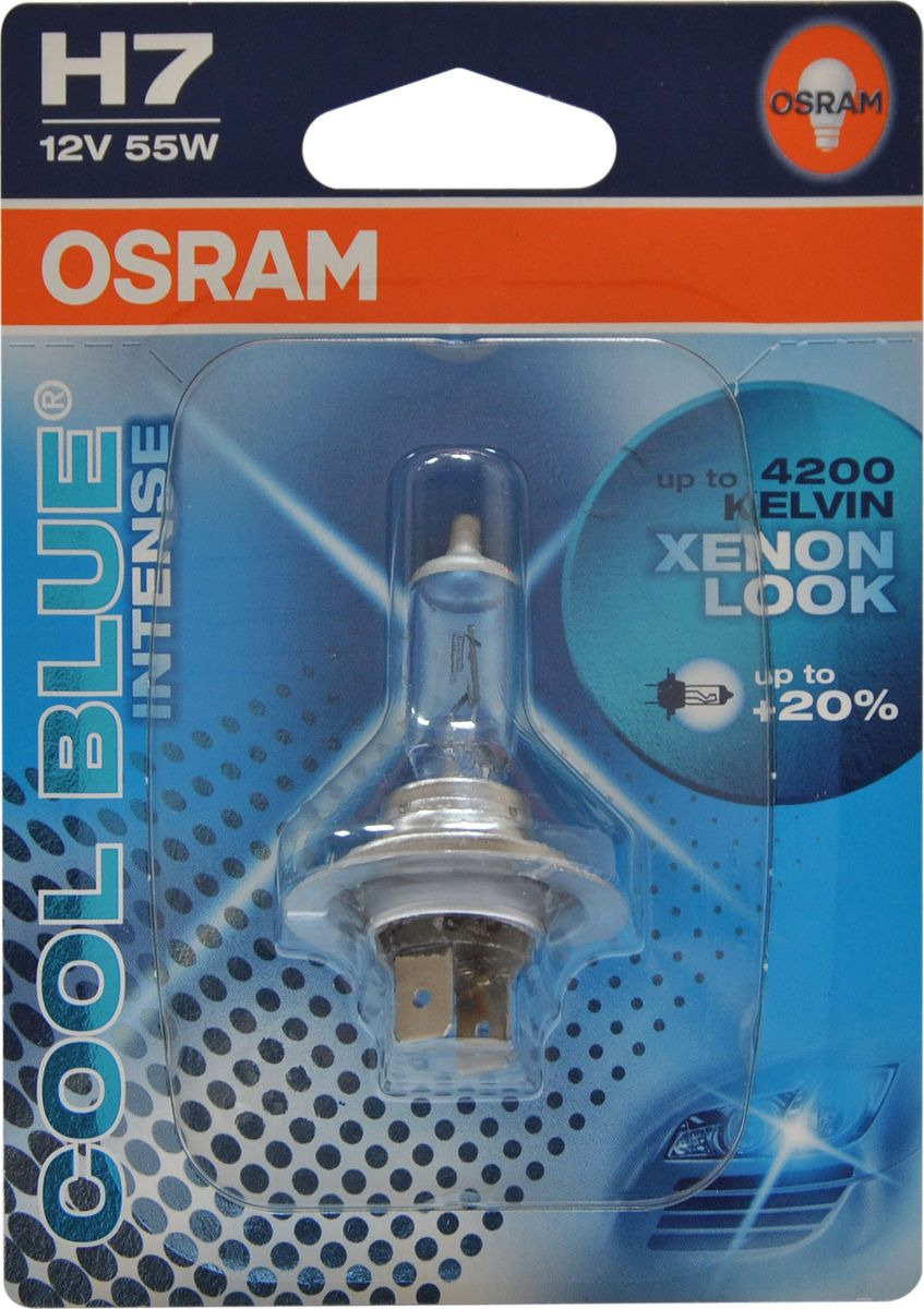 фото Лампа автомобильная Osram H7 (55) PX26d +20% Cool Blue Intense 4200K 12V, 64210CBI01B