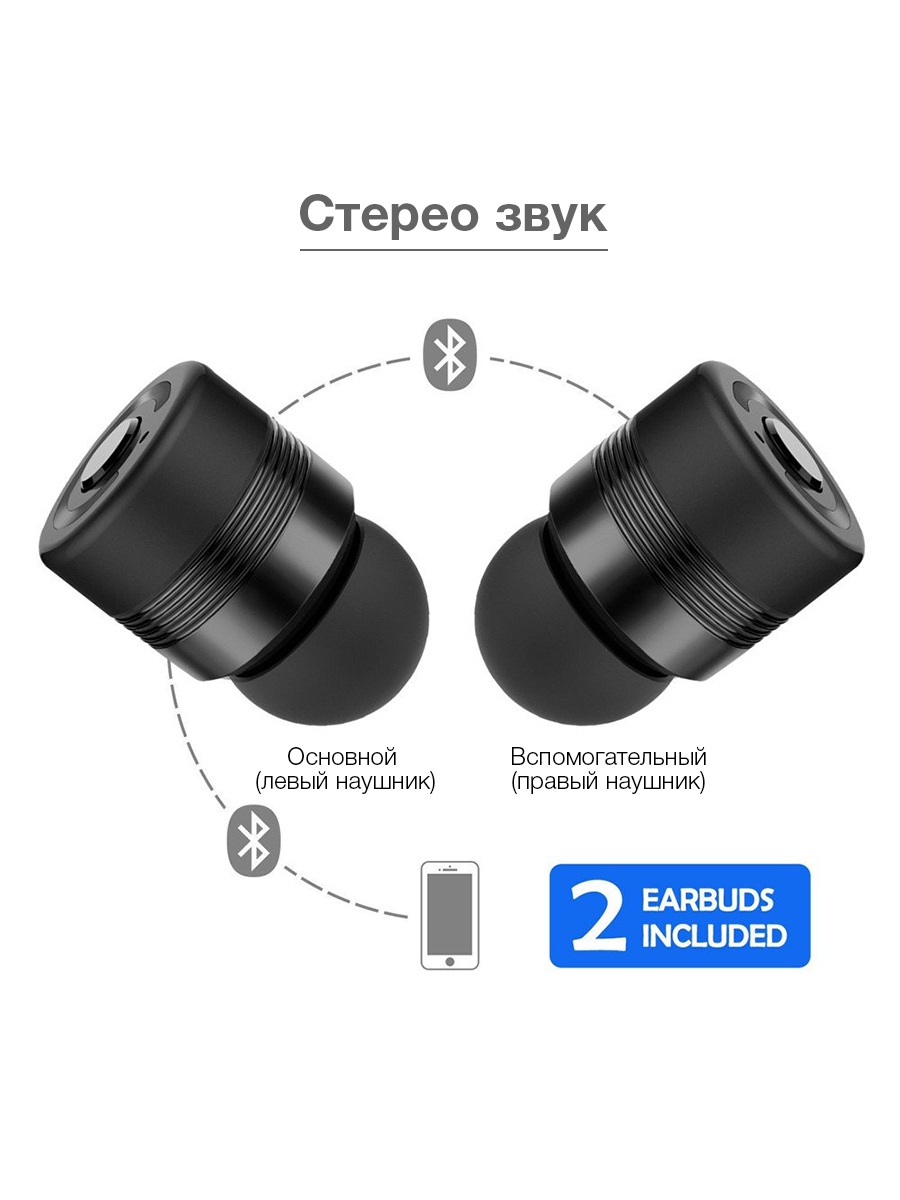 фото Наушники Earbuds 00-00000802, черный