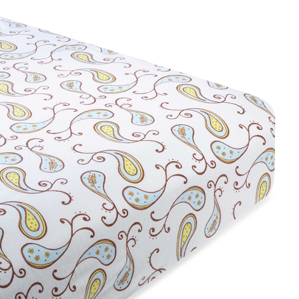 фото Простыня SwaddleDesigns Crib Sheet Blue Paisley, голубой