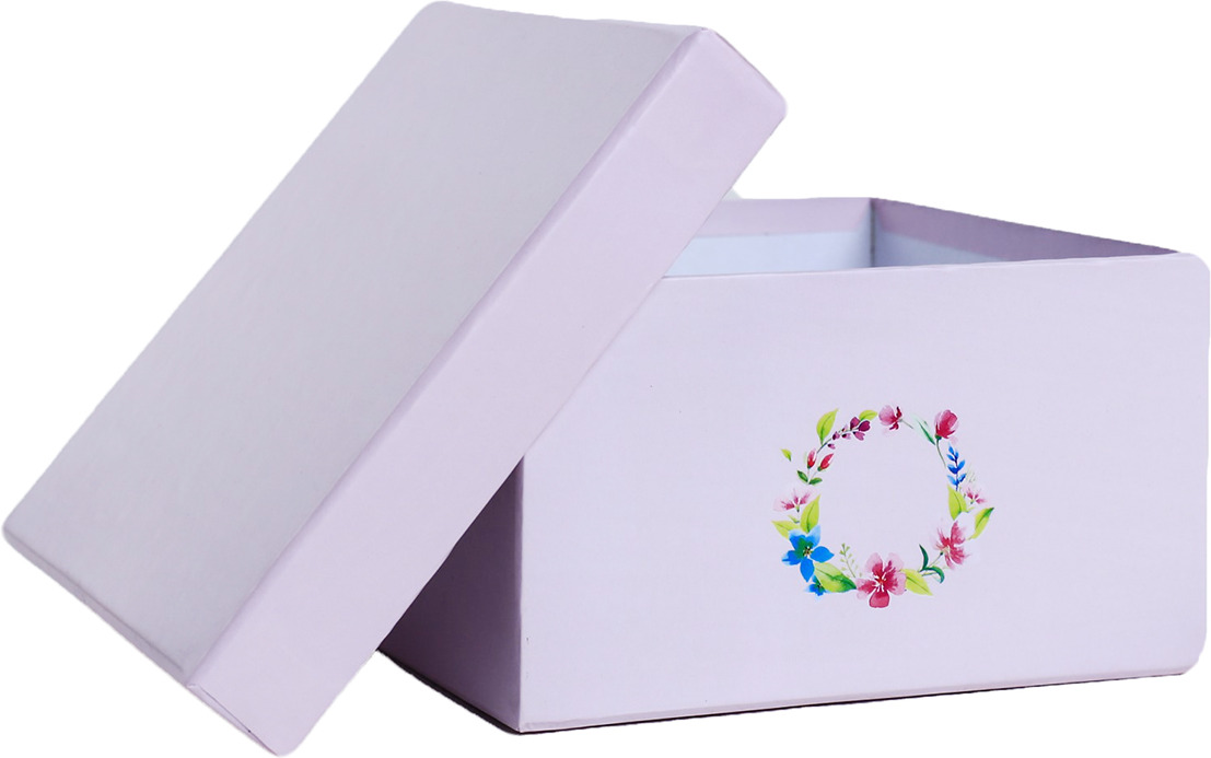 фото Коробка для цветов Дарите Счастье "Весенний венок", 4088681, 16 ? 16 ? 9 см