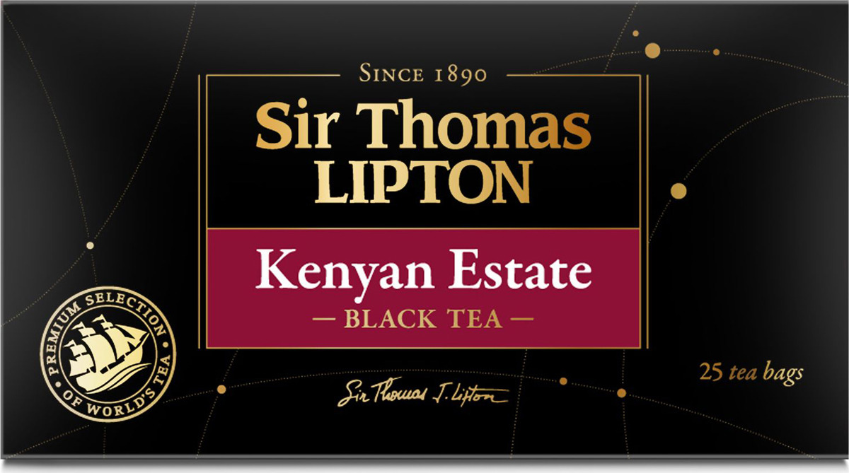 Чай черный в сашетах Sir Thomas Lipton Kenyan Eatate, 25 шт