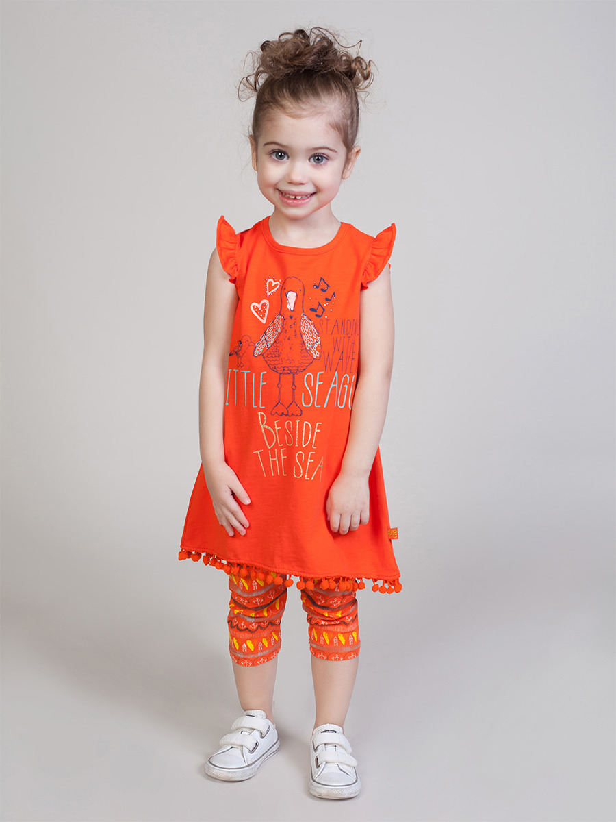 Оранжевое платье для девочки 3 года