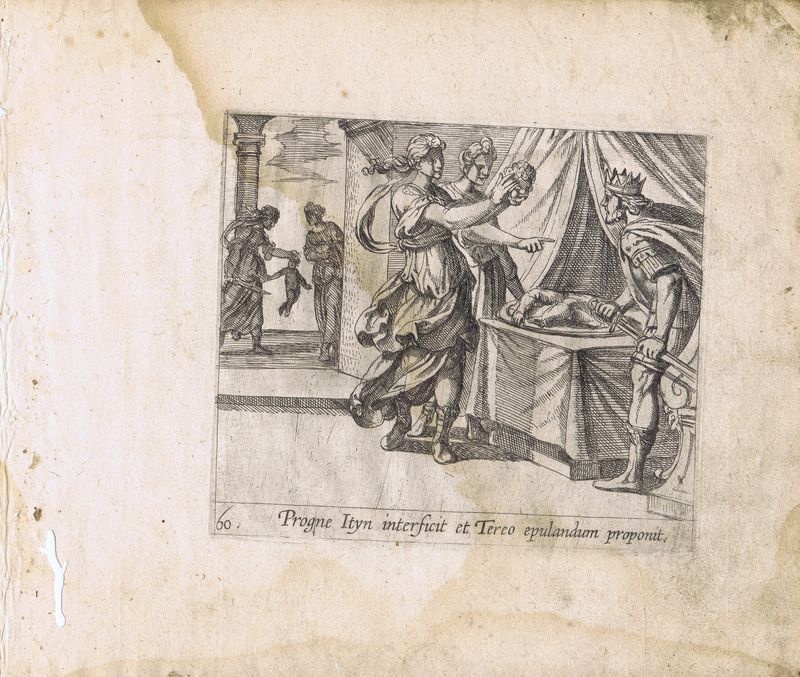 фото Гравюра Антонио Темпеста Метаморфозы. Прокна угощает Терея телом Итиса. Офорт. Нидерланды, Амстердам, 1606 год