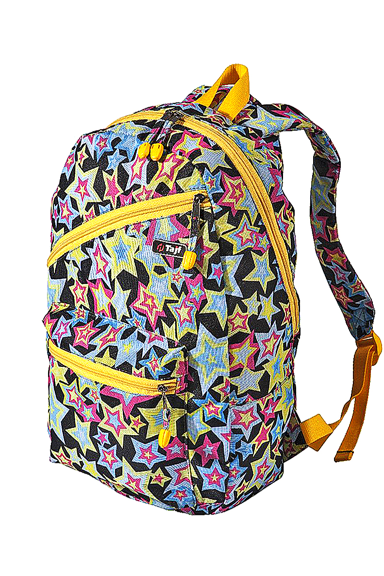 Рюкзак ТАЙФ РГ-0026 рр10 л, черный, желтый, розовый, голубой