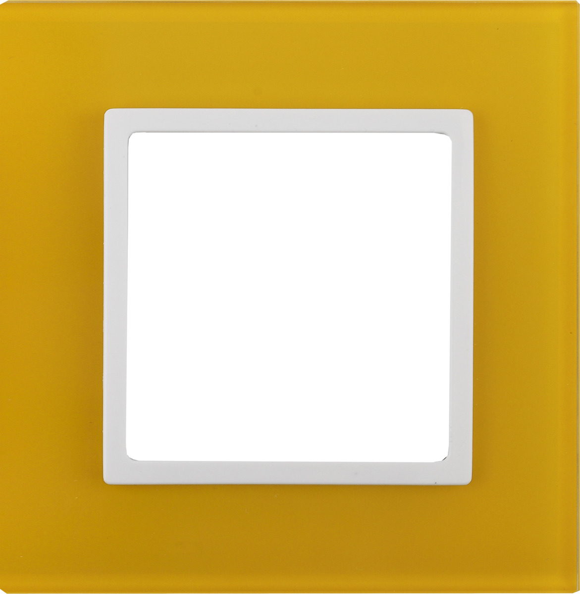 Рамка электроустановочная ЭРА Elegance, на 1 пост, 14-5101-21, желтый, белый