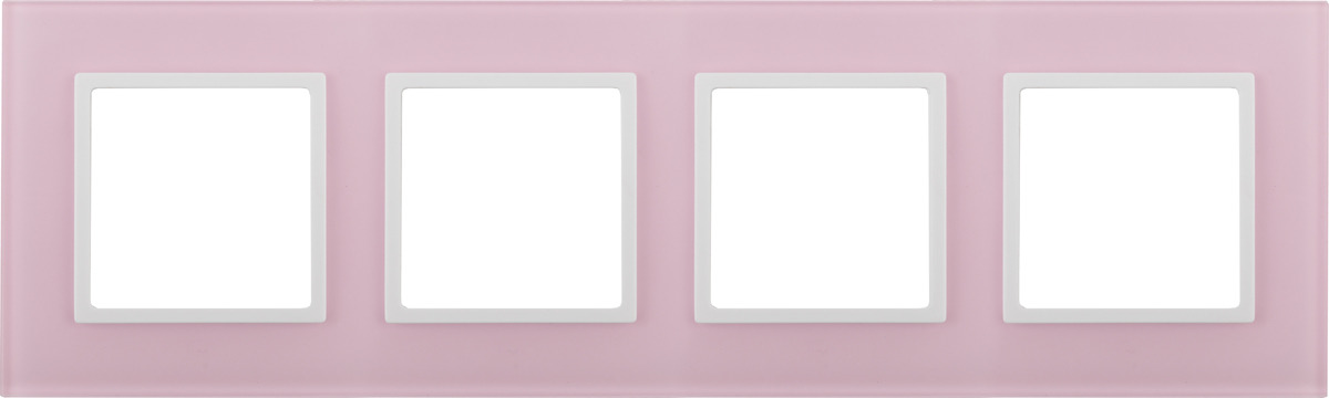 Рамка электроустановочная ЭРА Elegance, на 4 поста, 14-5104-30, розовый, белый