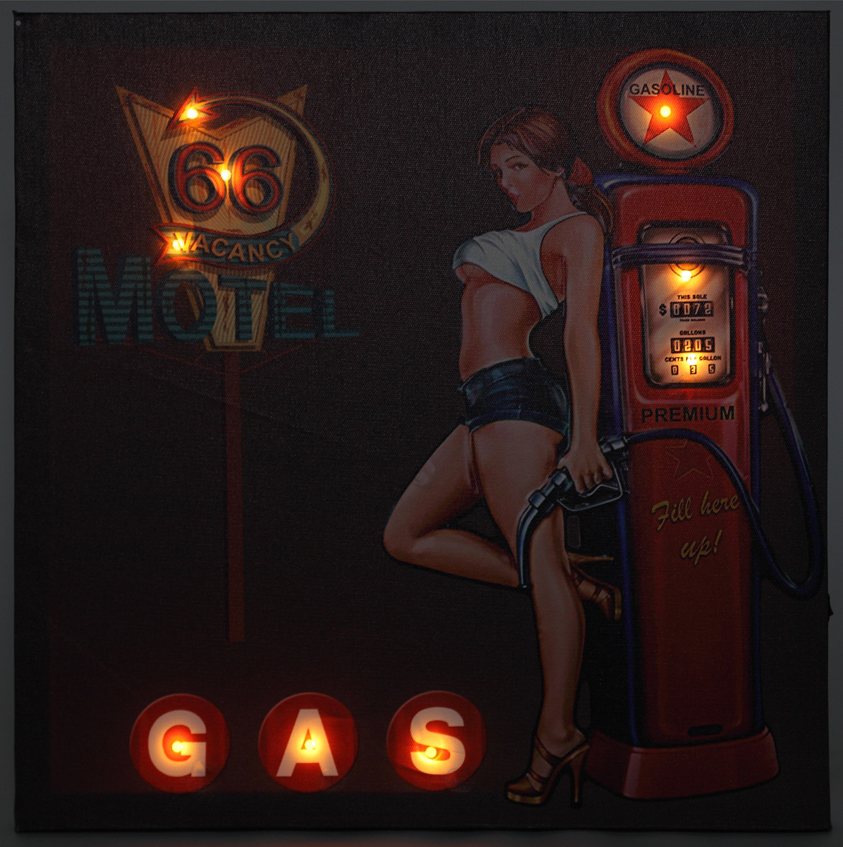 фото Канвас Innova LED Canvas Pin Up Girl Gasoline, с LED подсветкой