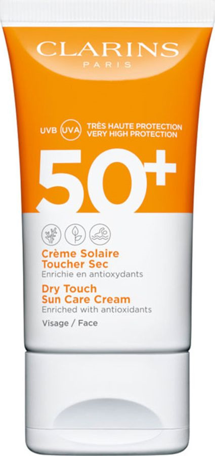Солнцезащитный крем для лица Clarins Creme Solaire Toucher Sec Visage, SPF 50+, 50 мл
