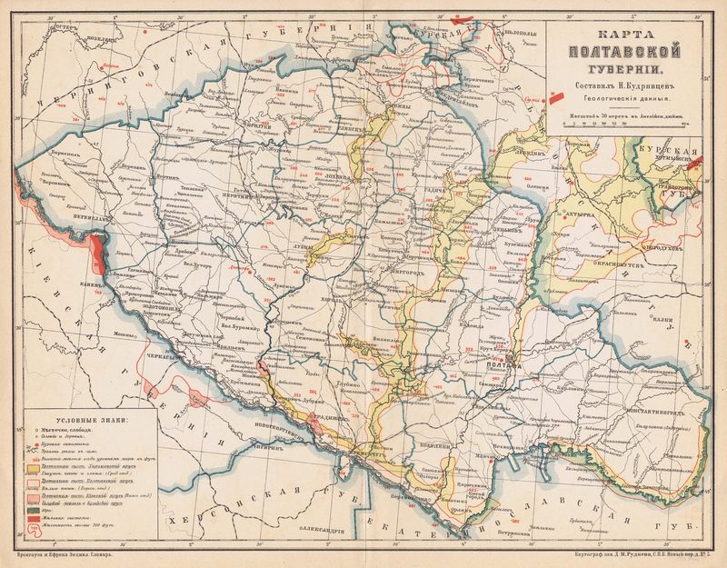 Карта полтавской губернии до 1917 года