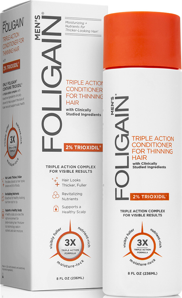 фото Кондиционер для мужчин Foligain Hair Regrowth With 2% Trioxidil, 236 мл