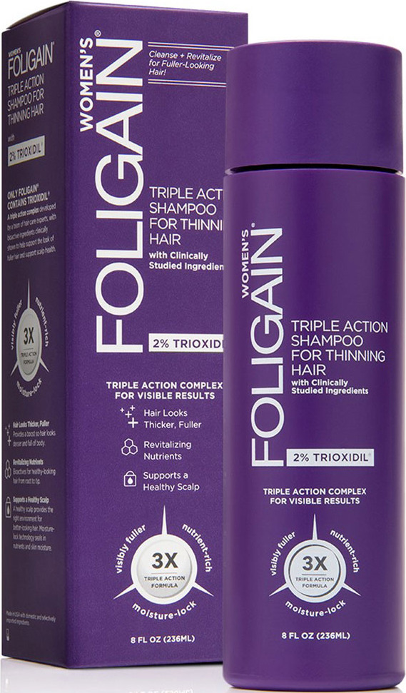 фото Шампунь для женщин Foligain Hair Regrowth With 2% Trioxidil, 236 мл