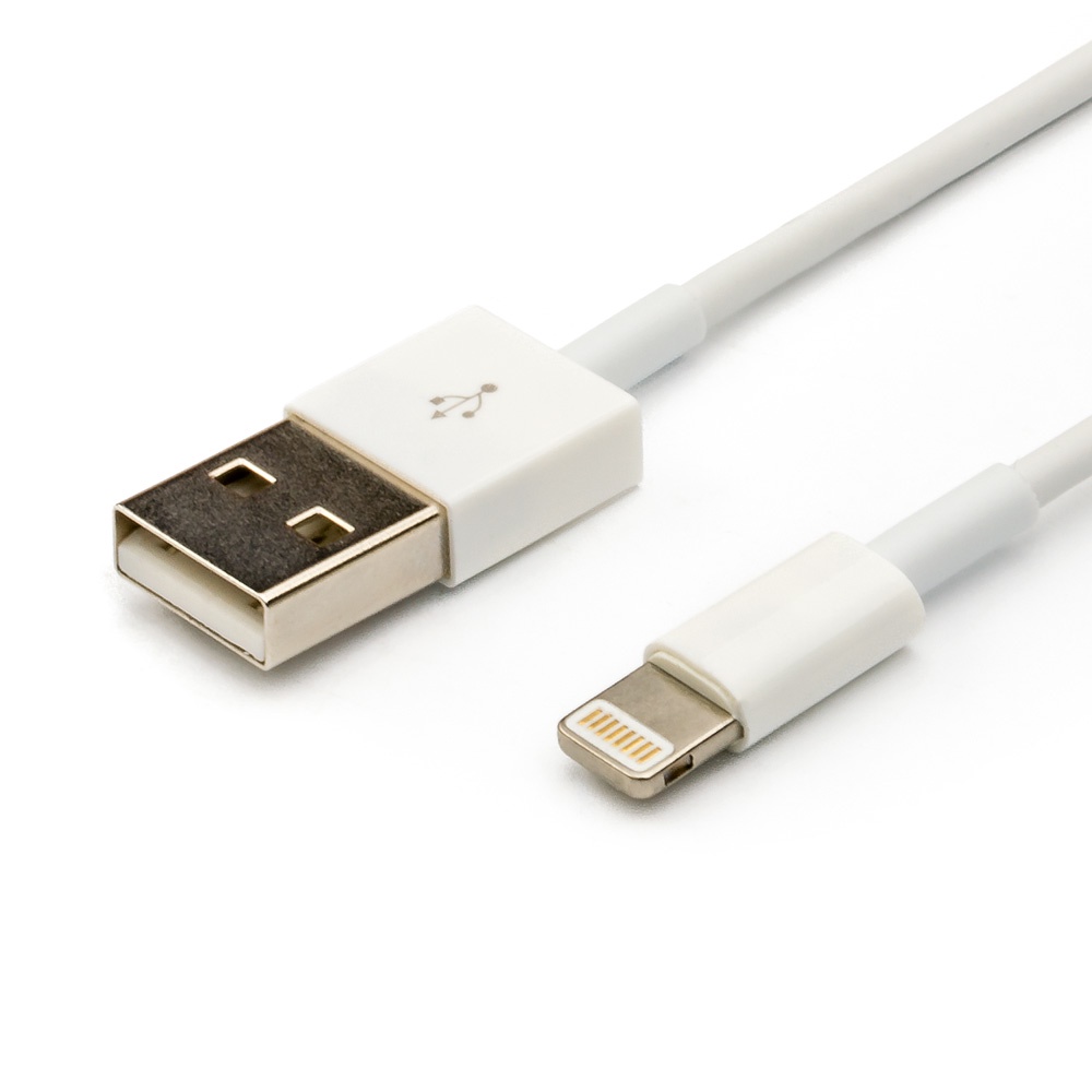 Кабель ATcom Iphone USB - Lightning 1 метр, белый, белый