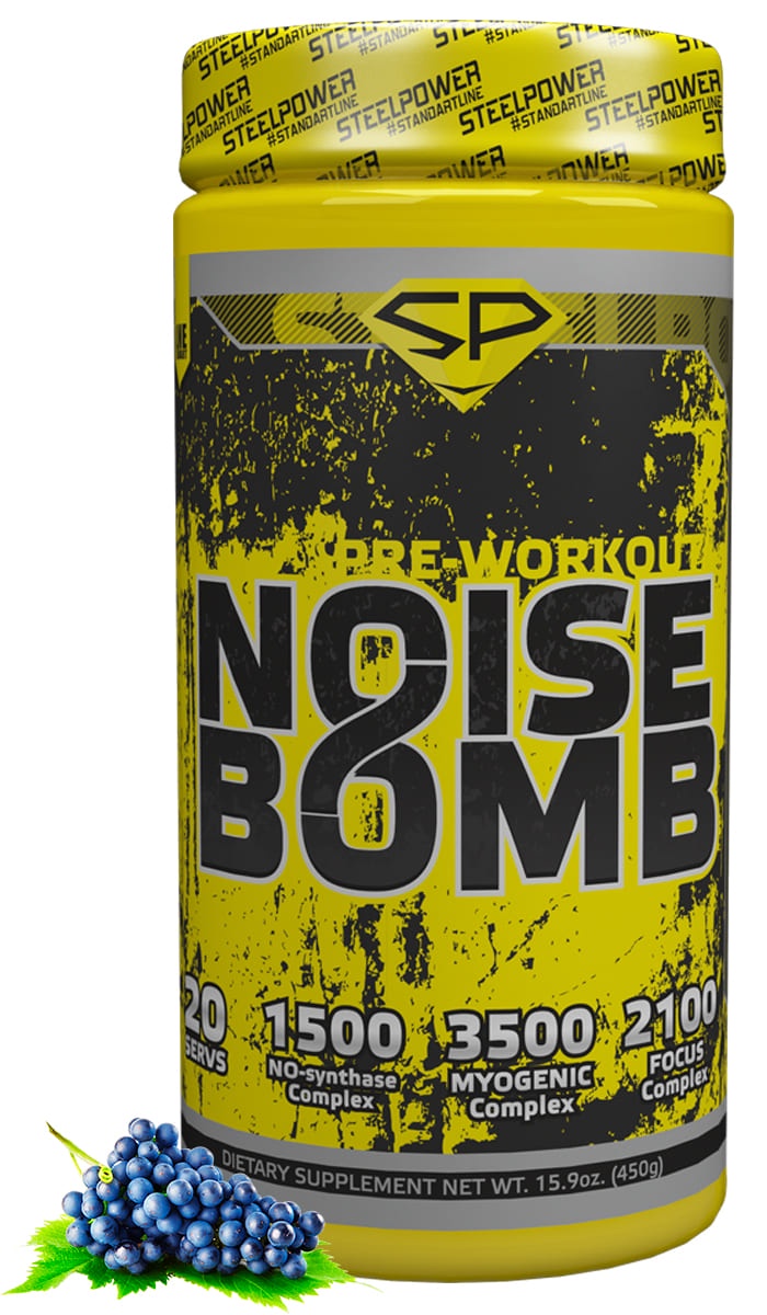 фото SteelPower Nutrition / Предтренировочный комплекс Noise Bomb, 450 г, Виноград