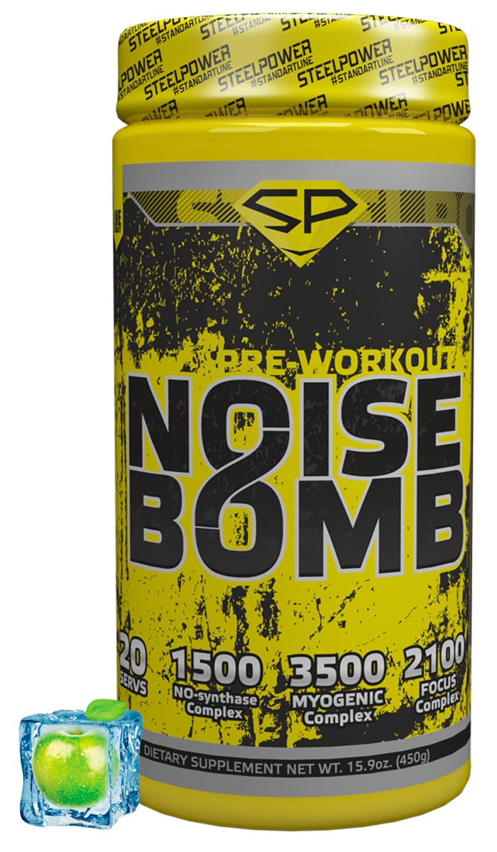 фото SteelPower Nutrition / Предтренировочный комплекс Noise Bomb, 450 г, Яблоко
