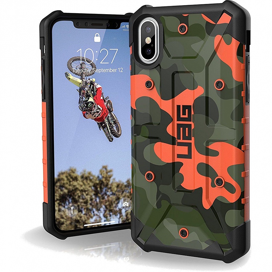 фото Чехол для сотового телефона UAG Pathfinder SE Camo Series Case для iPhone X/iPhone Xs зелёно-оранжевый