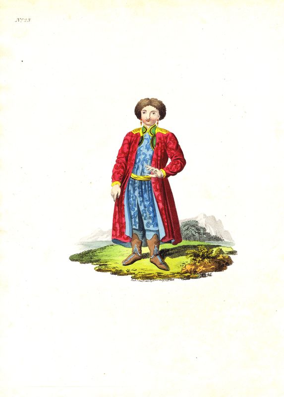 фото Гравюра Эдвард Хардинг Качинская татарка. Смешанная техника. Англия, Лондон, 1803 год