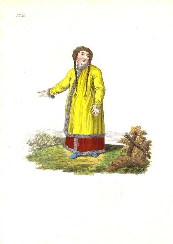 фото Гравюра Эдвард Хардинг Барабинская татарка. Смешанная техника. Англия, Лондон, 1803 год