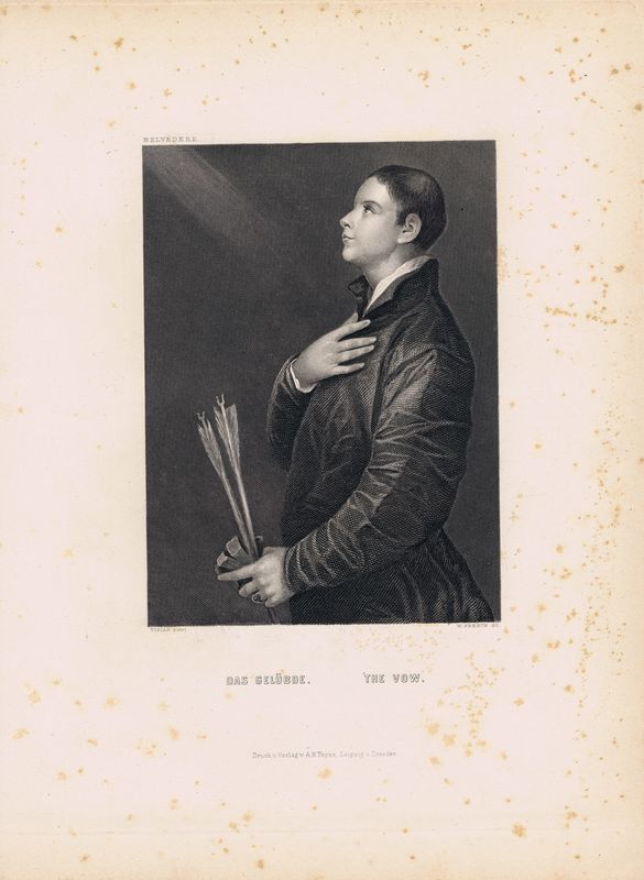 фото Гравюра Уильям Френч Клятва. Офорт. США, Бостон, 1873 год