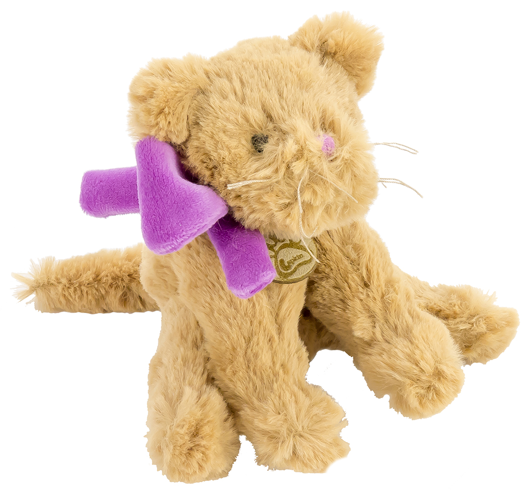 Мягкая игрушка Lapkin Кот 15см коричневый/фиолетовый (AT365112)