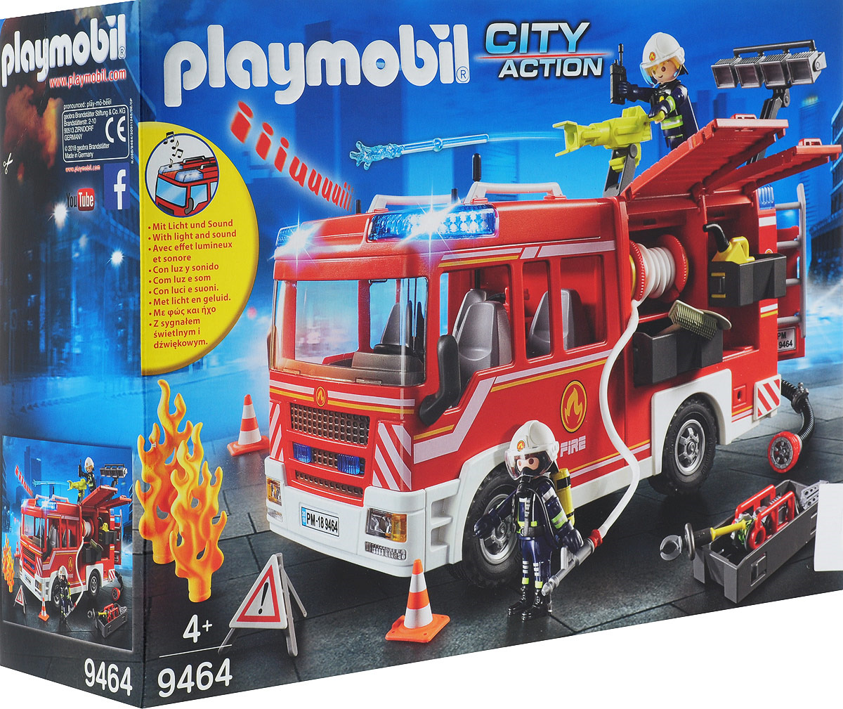 Пластиковый конструктор Playmobil Пожарная служба Пожарная машина с водометом, 9464pm