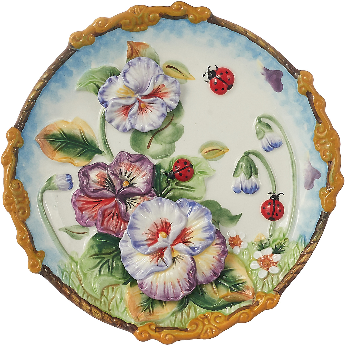 Декоративная тарелка Lefard Весна, 59-566, голубой, диаметр 21 см