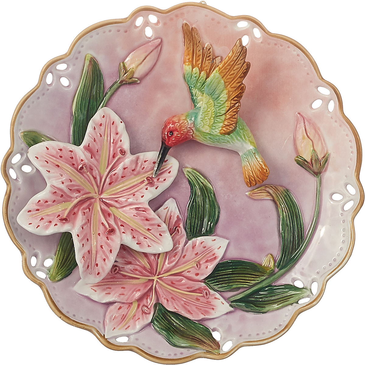 Декоративная тарелка Lefard, 59-383, розовый, диаметр 20 см
