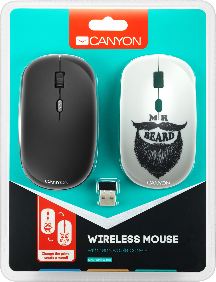 фото Мышь беспроводная Canyon Beard CND-CMSW401BD, черная