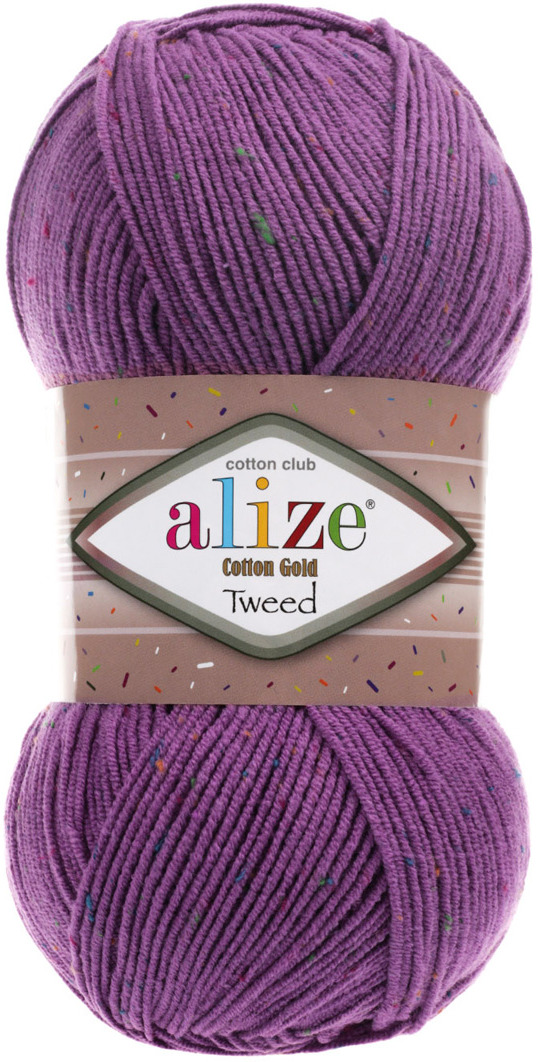 фото Пряжа Alize Cotton Gold Tweed, 7722476, 616 фиолетовый, 100 г, 330 м, 5 шт