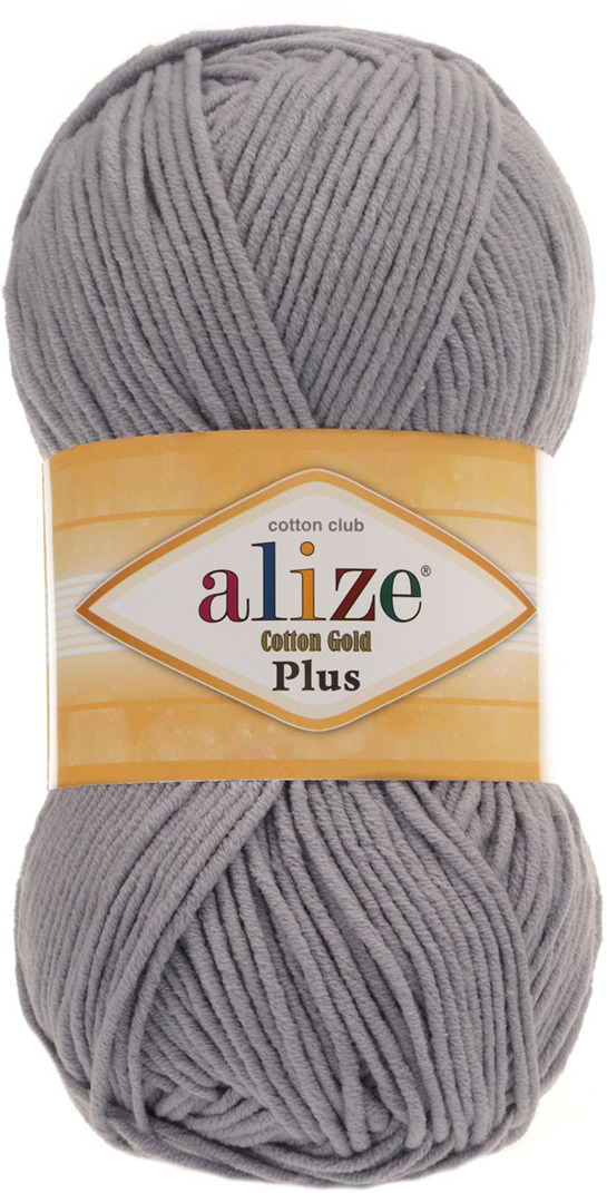 фото Пряжа Alize Cotton Gold Plus, 499318, 21 серый меланж, 100 г, 200 м, 5 шт