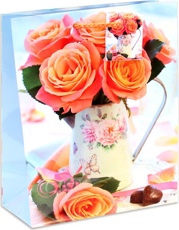 фото Подарочная упаковка Miland "Розы в вазе ", 18 х 23 х 10 см