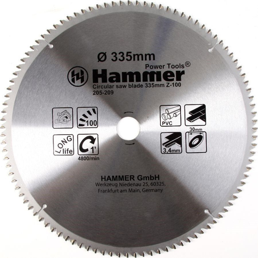 фото Диск пильный Hammer Flex 205-209, по ламинату, CSB PL 335 мм