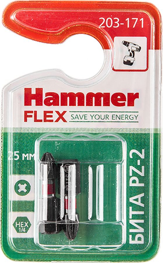 фото Бита Hammer Flex 203-171, PZ-2 25 мм, 2 шт