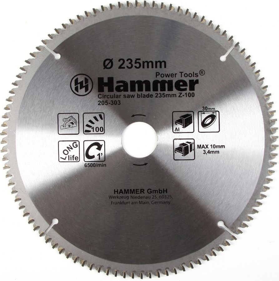 фото Диск пильный Hammer Flex 205-303, по алюминию, CSB AL 235 мм