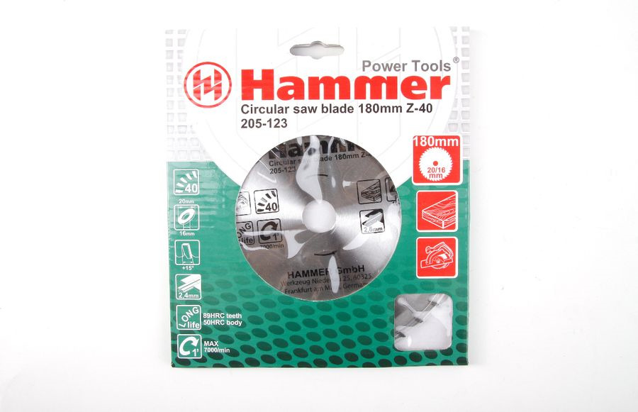 фото Диск пильный Hammer Flex 205-123, по дереву, CSB WD 180 мм