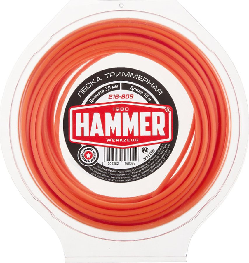 фото Леска триммерная Hammer 216-809, 3 мм х 15 м Hammer flex