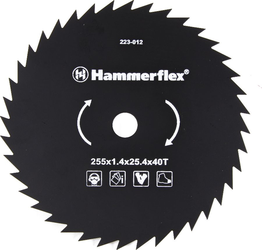 фото Нож для триммера Hammer Flex 223-012, круглый, 40 зубьев, толщина 1,4 мм, диаметр 255 мм