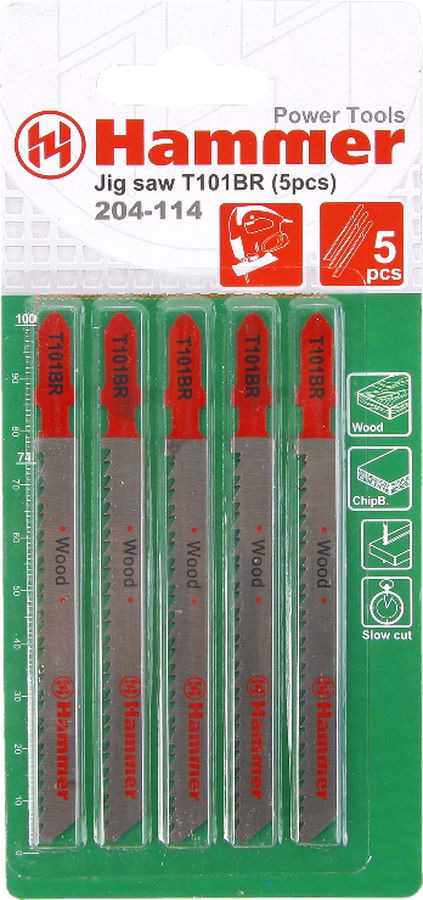 Пилка для лобзика Hammer Flex 204-114 JG WD <b>T101BR</b>, дерево ...