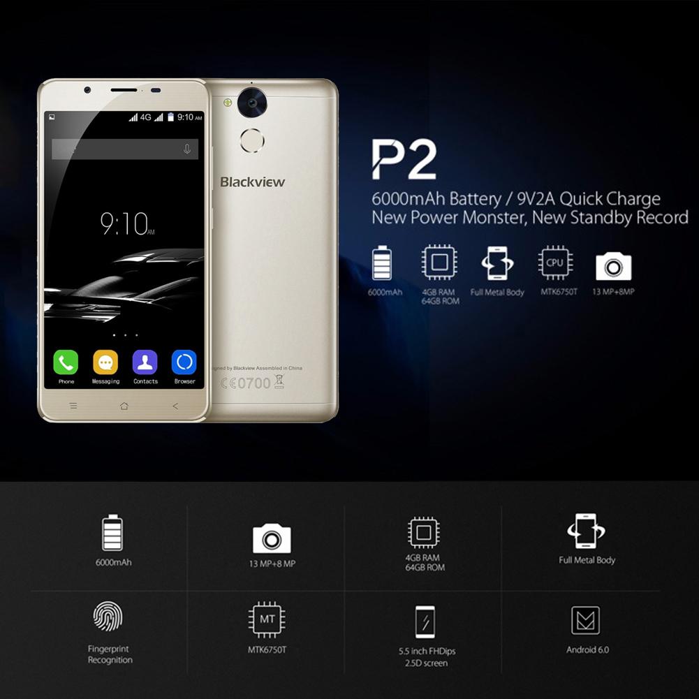 фото Смартфон Blackview P2, 64 ГБ, золотой