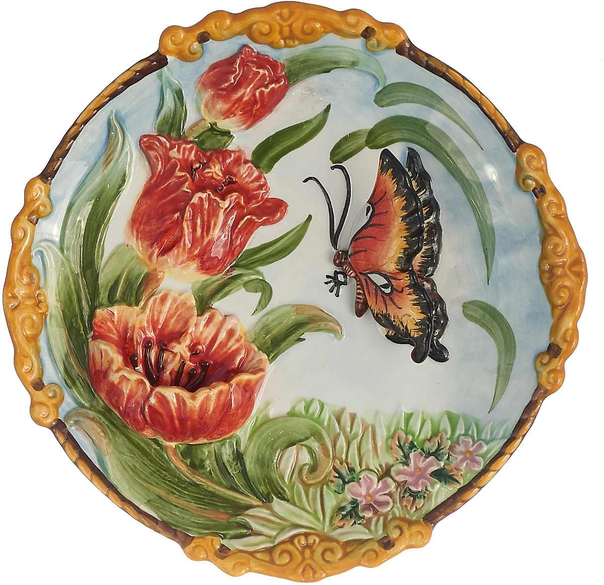 Декоративная тарелка Lefard, 59-568, голубой, диаметр 21 см