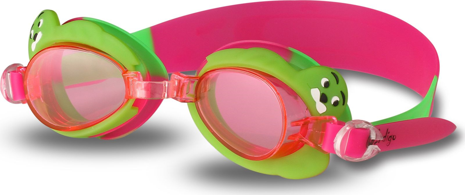 Очки для плавания детские Indigo Тюлень, 1765 G, розовый, зеленый