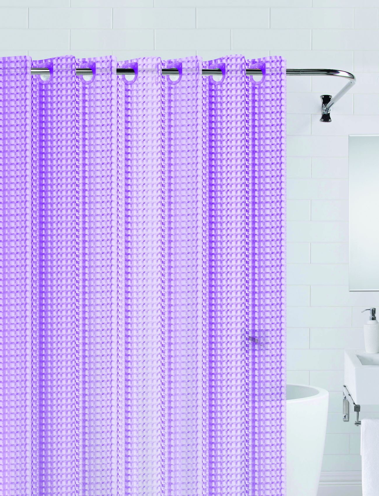 фото Штора для ванной BATH PLUS NFD-3D-purple, фиолетовый