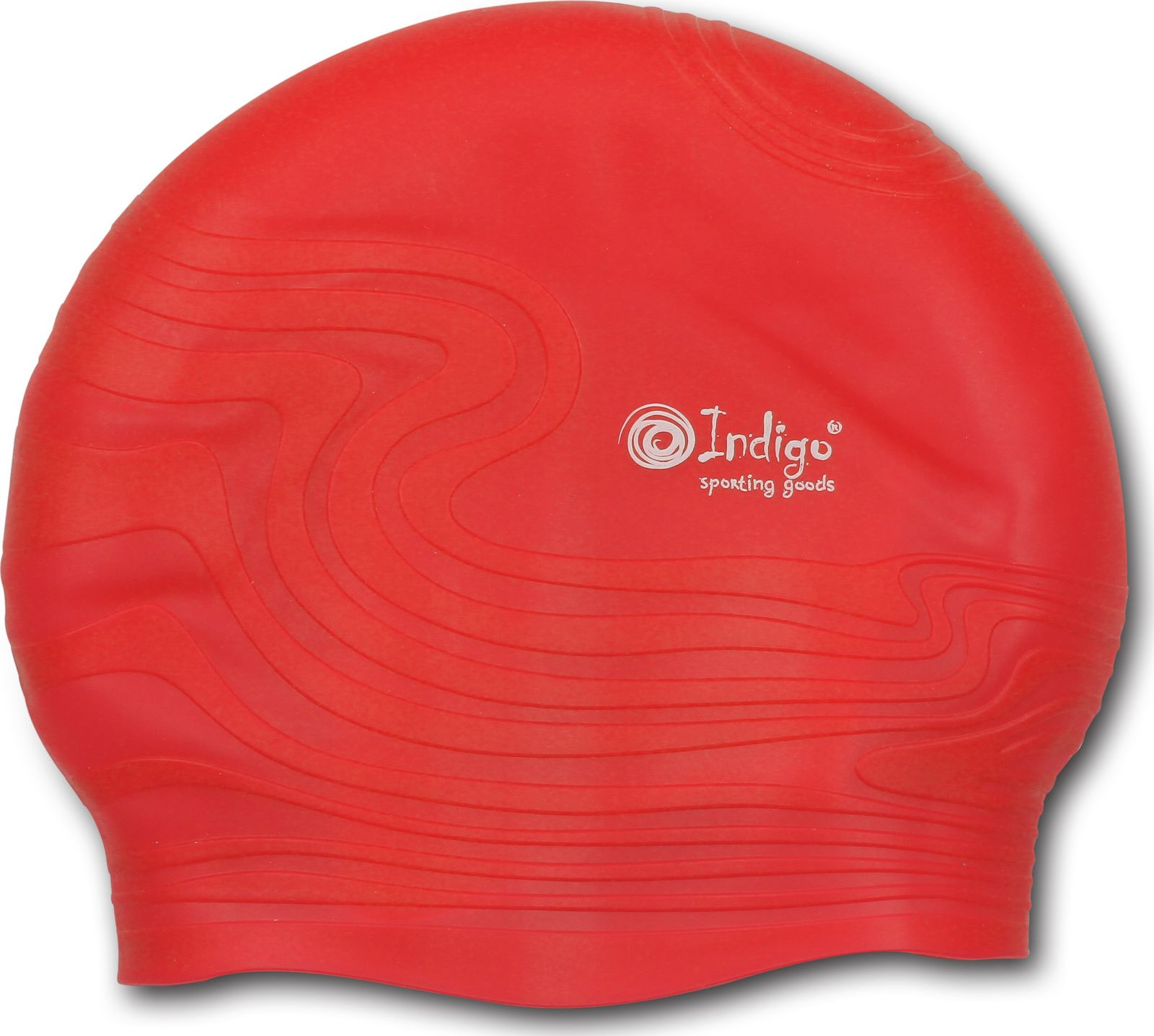 Шапочка для плавания детская Indigo Волна, SC307, красный