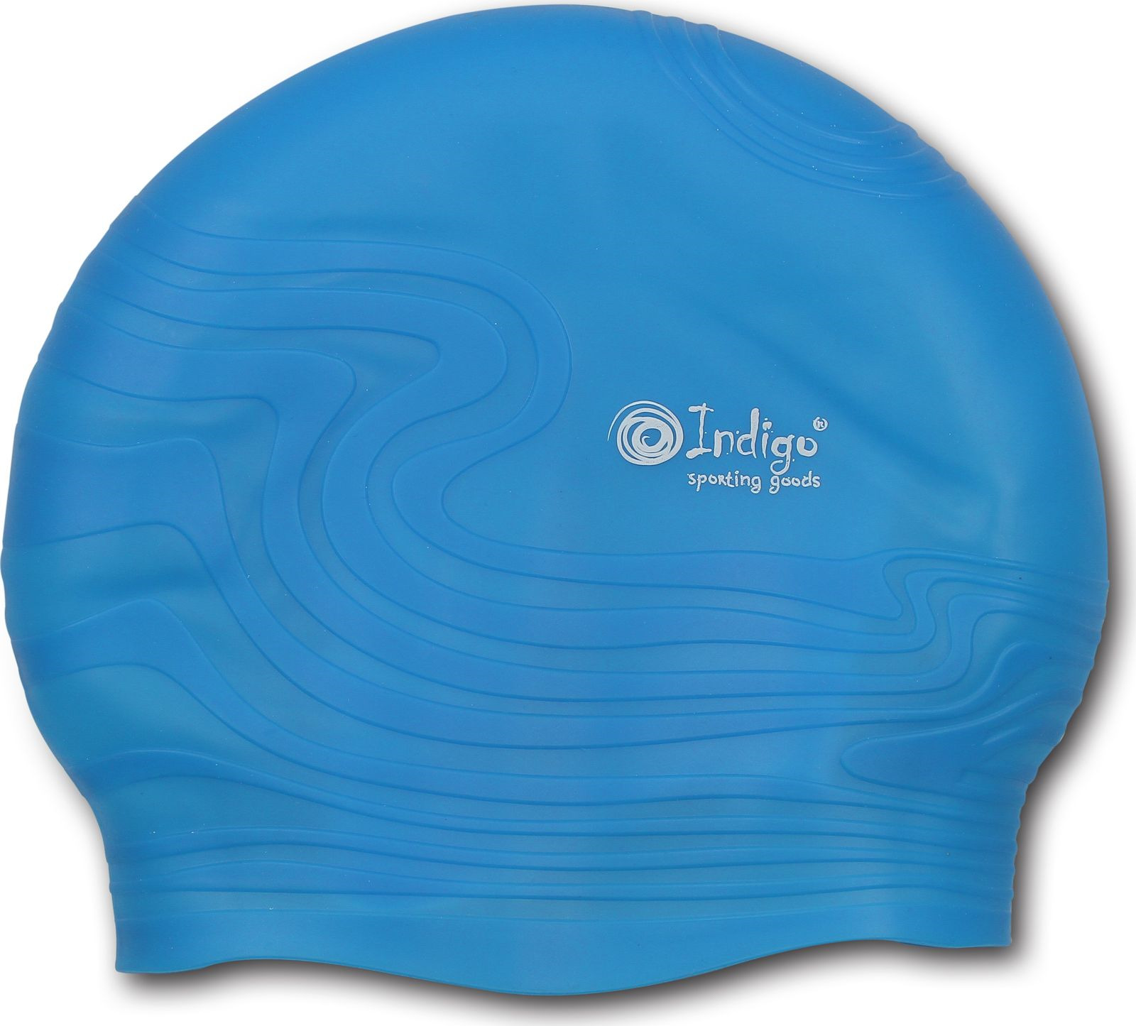 Шапочка для плавания детская Indigo Волна, SC308, голубой