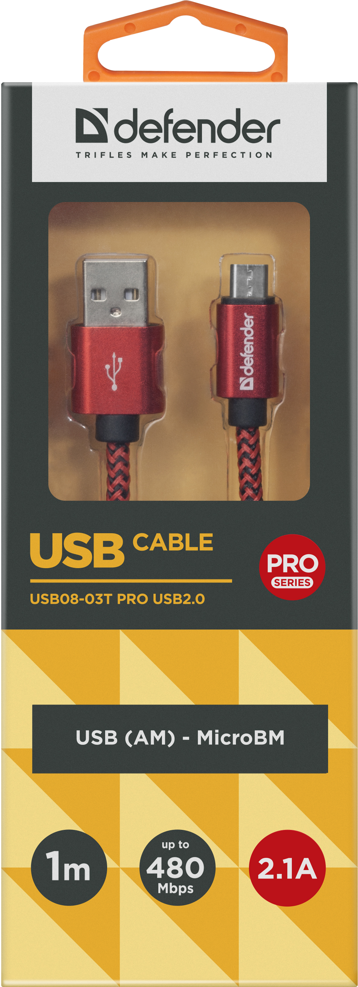 фото Кабель Defender USB08-03T, красный