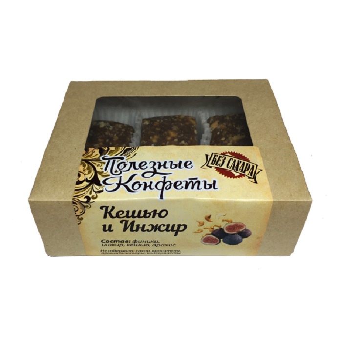 Конфеты Русские традиции Инжир-кешью (без сахара), 100