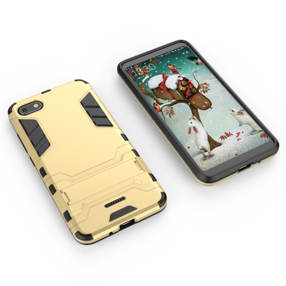 фото Чехол для сотового телефона Мобильная Мода Xiaomi Redmi 6A Накладка противоударная с подставкой трансформер, золотой