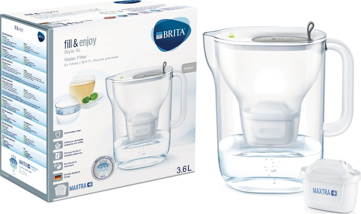 фото Фильтр-кувшин Brita Style XL, серый, 3,6 л